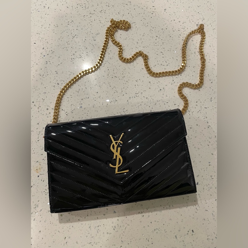 YSL Saint Laurent Cassandre quilted shoulder bag - black
